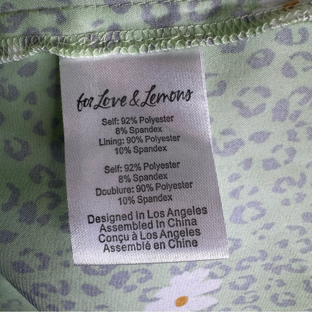 For Love & Lemons Robin Satin Cheetah Midi Dress in Mint Green Size 8/10 - Picture 12 of 16